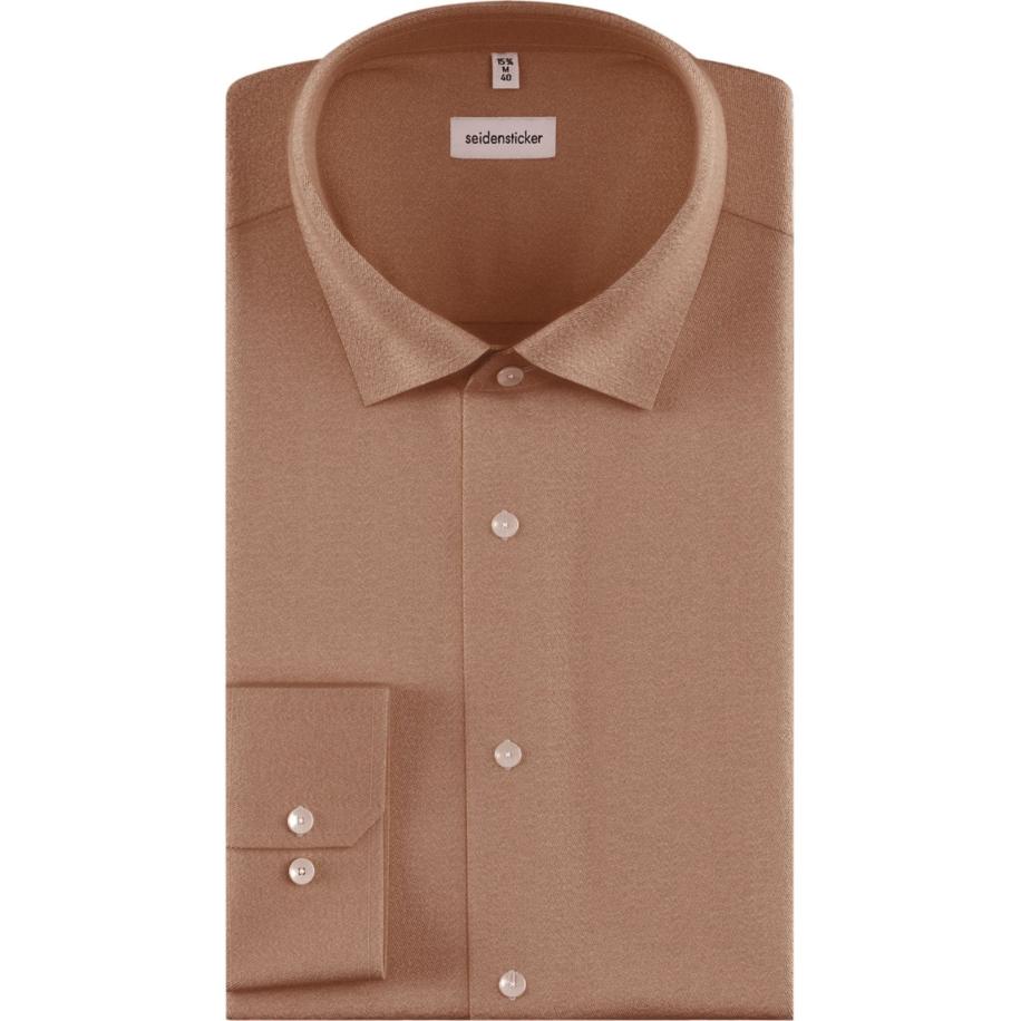 Seidensticker Flanellen Overhemd beige, Effen Bruin