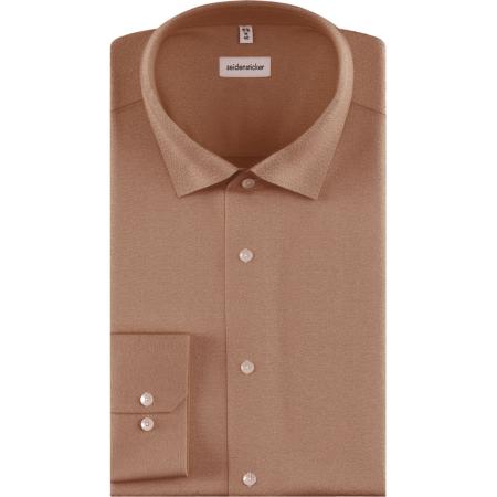 Seidensticker Flanellen Overhemd beige, Effen