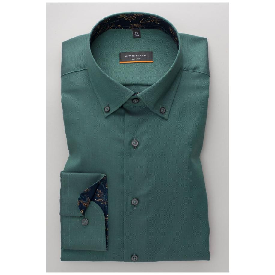 ETERNA Overhemd groen, Effen Groen