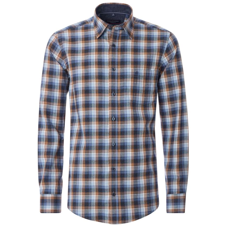 Casa Moda Overhemd blauw, Ruit Blauw