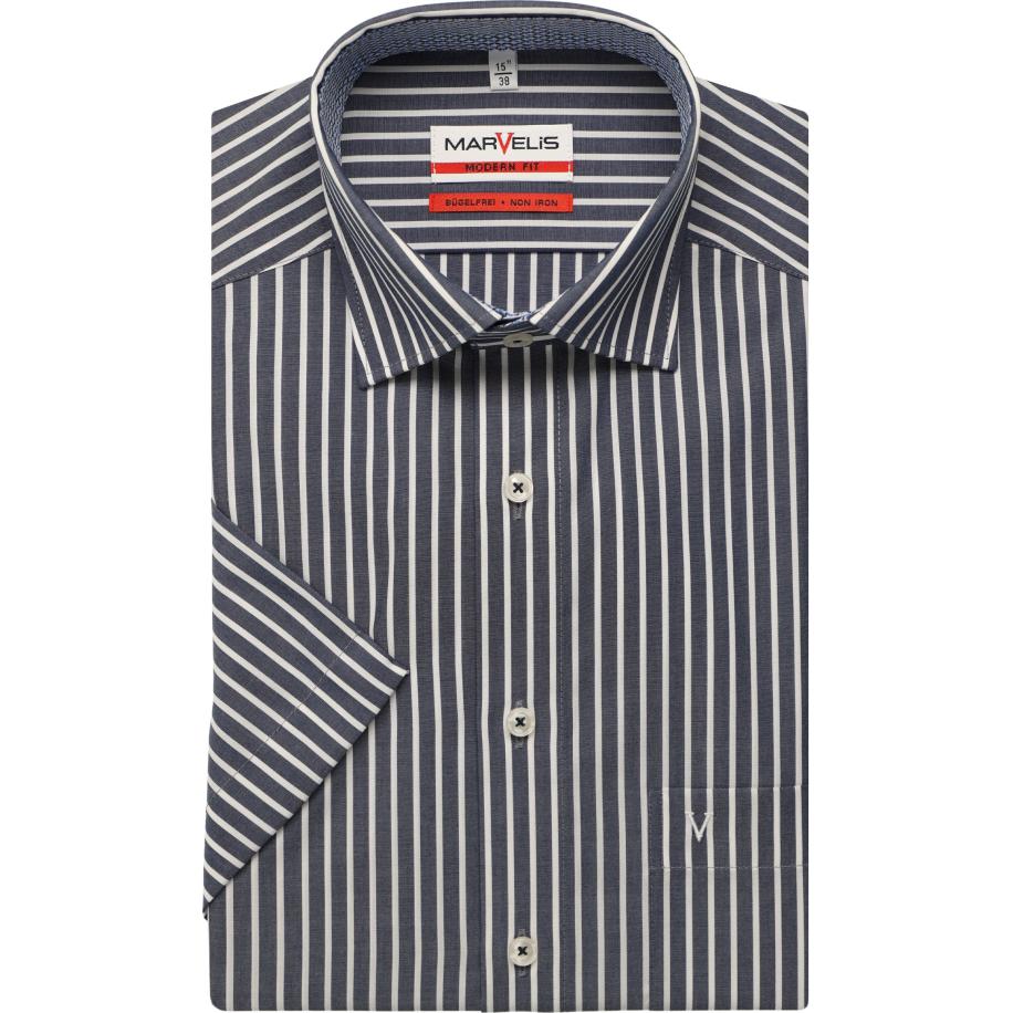 Marvelis Overhemd Korte mouw marine Blauw
