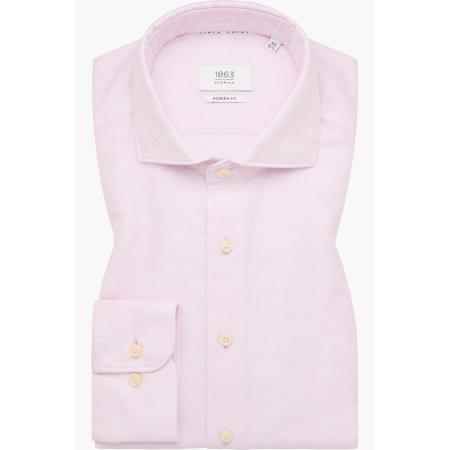 ETERNA 1863 Linnen Overhemd roze, Effen