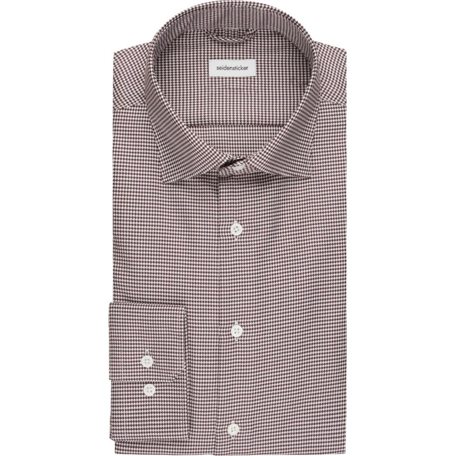 Seidensticker Overhemd paars, Pied De Poule Paars