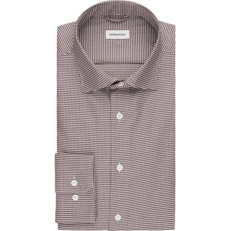 Seidensticker Overhemd paars, Pied De Poule