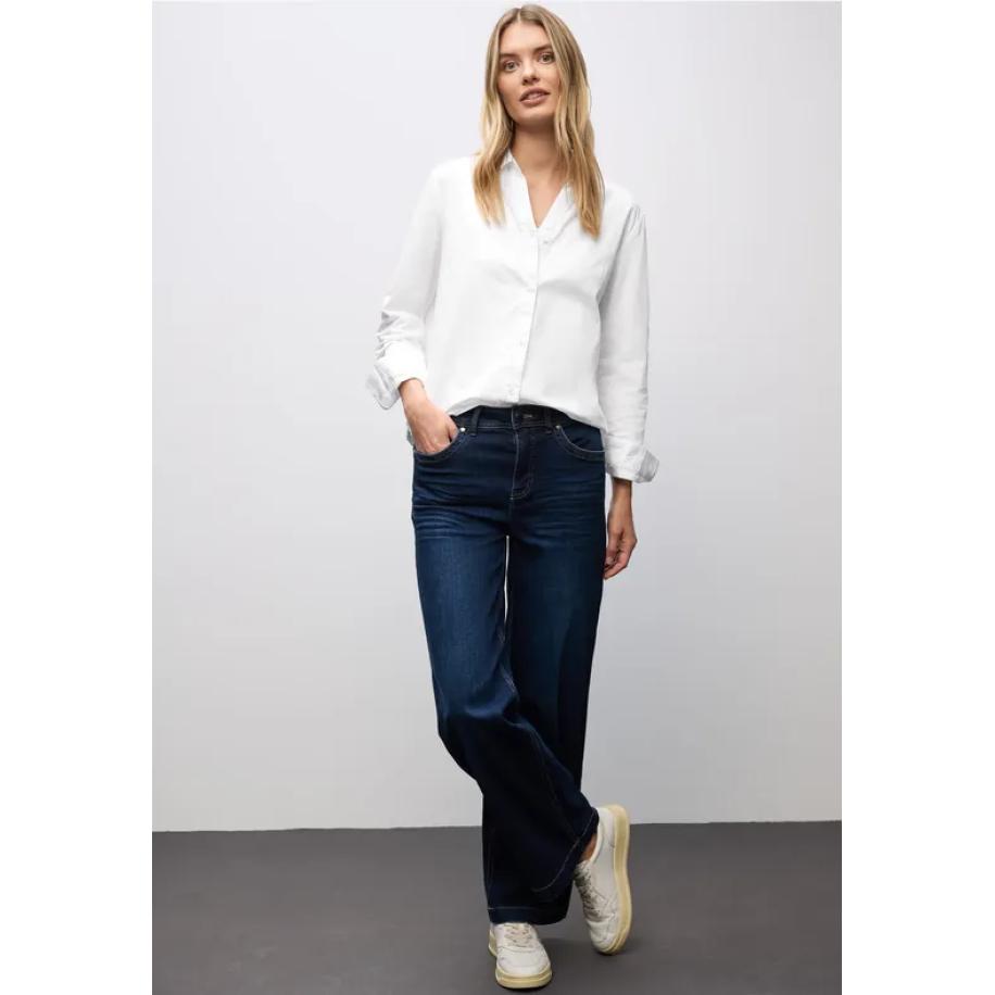 Street One Twill overhemd blouse Wit