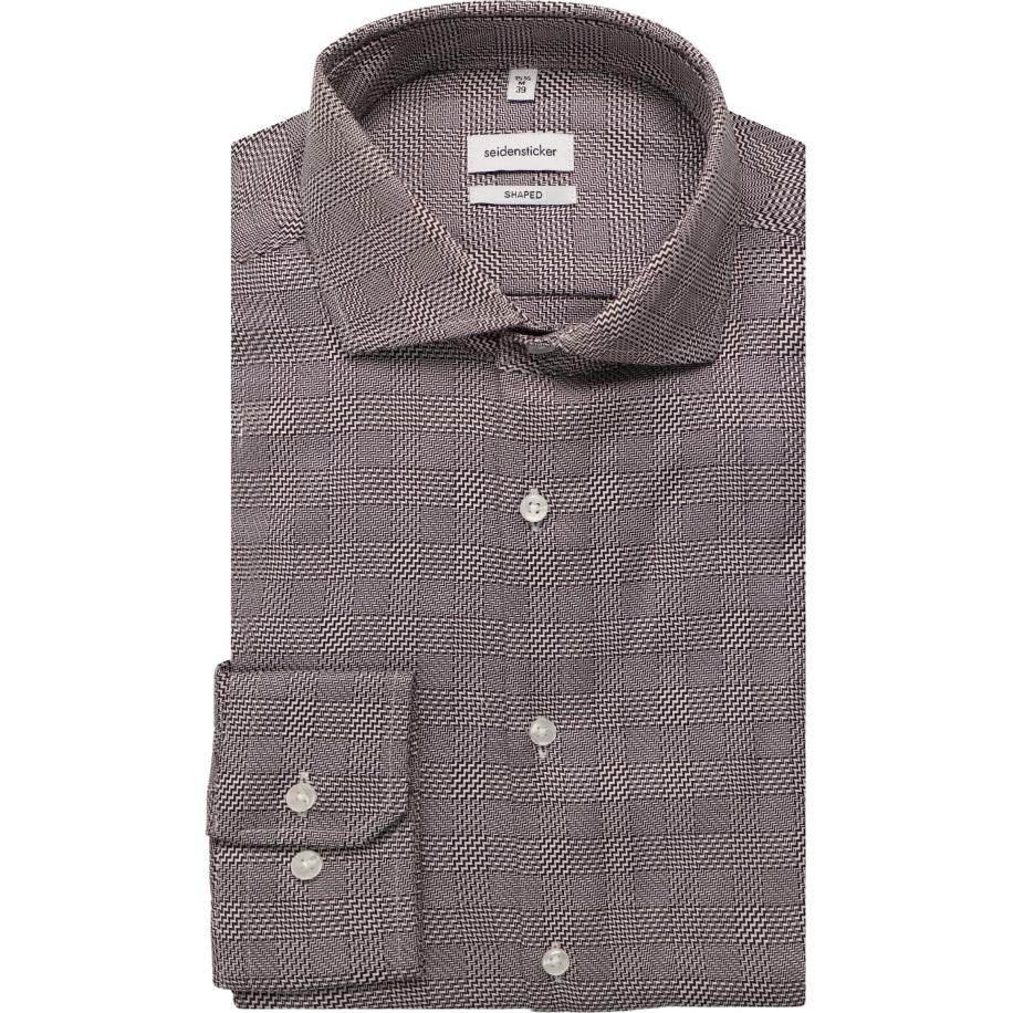 Seidensticker Overhemd paars, Ruit Paars