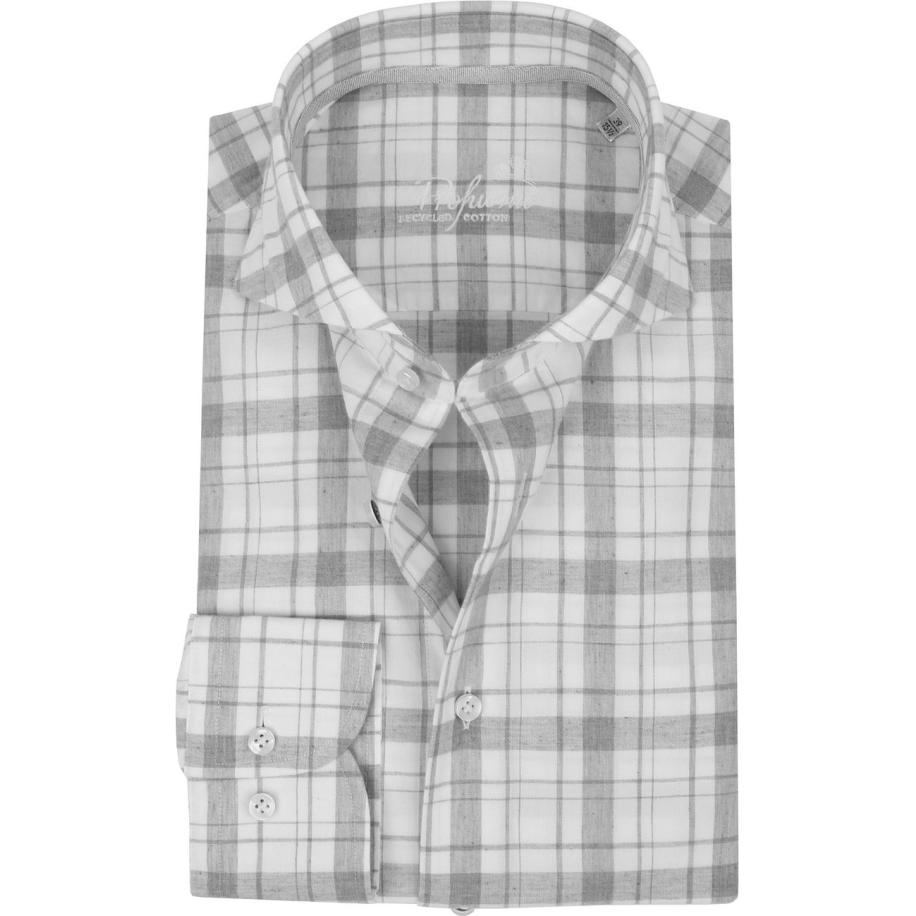 Profuomo Recycled Overhemd Ruit Grijs Grijs