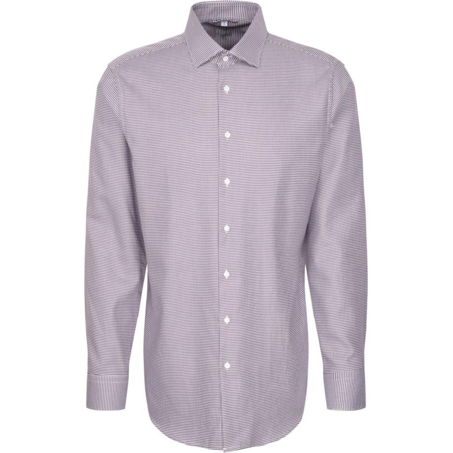 Seidensticker Overhemd pruim, Pied De Poule Paars