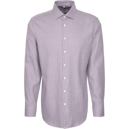 Seidensticker Overhemd pruim, Pied De Poule