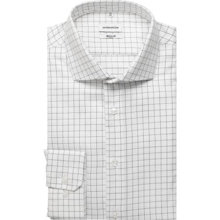 Seidensticker Overhemd wit, Ruit