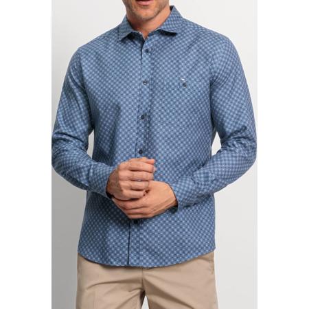 OLYMP Casual Overhemd marine, Bedrukt