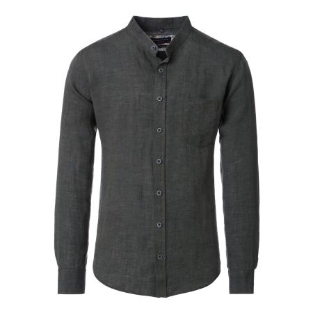 Casa Moda Linnen Overhemd groen, Effen