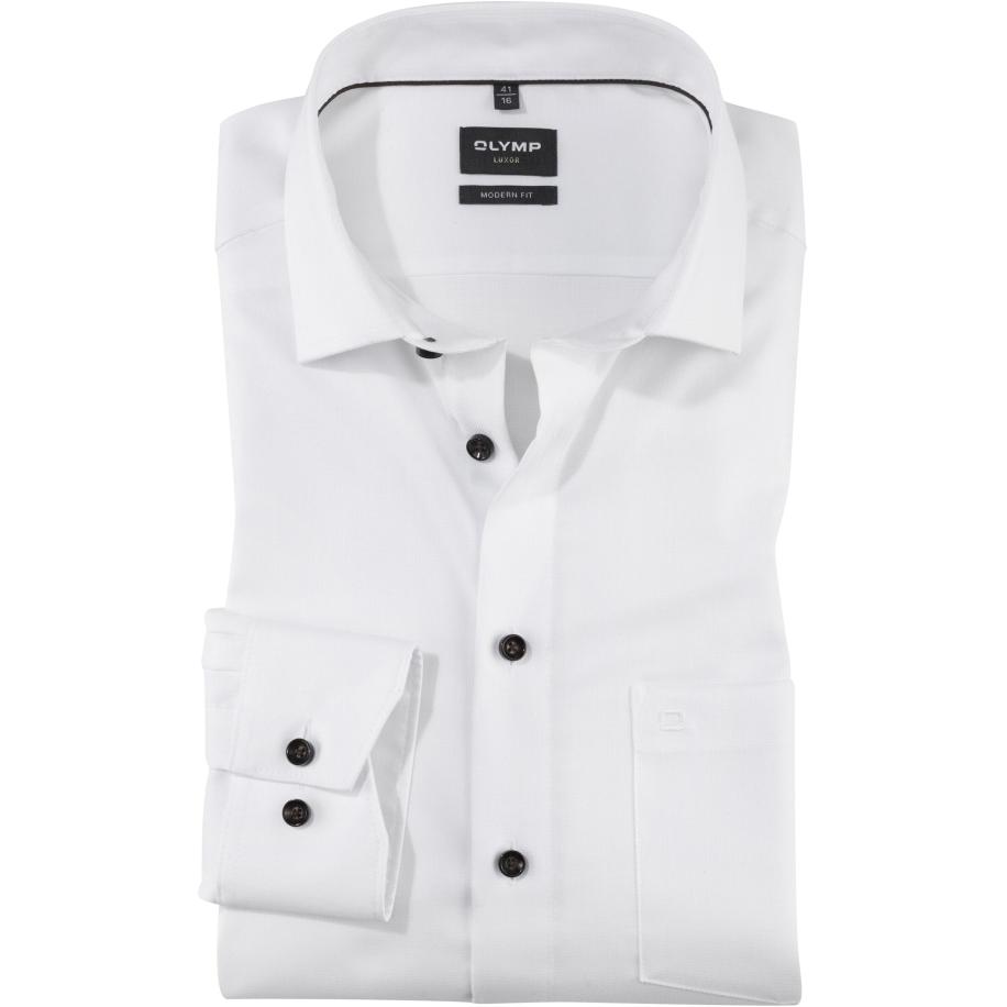 OLYMP Luxor Overhemd wit, Faux-uni Wit