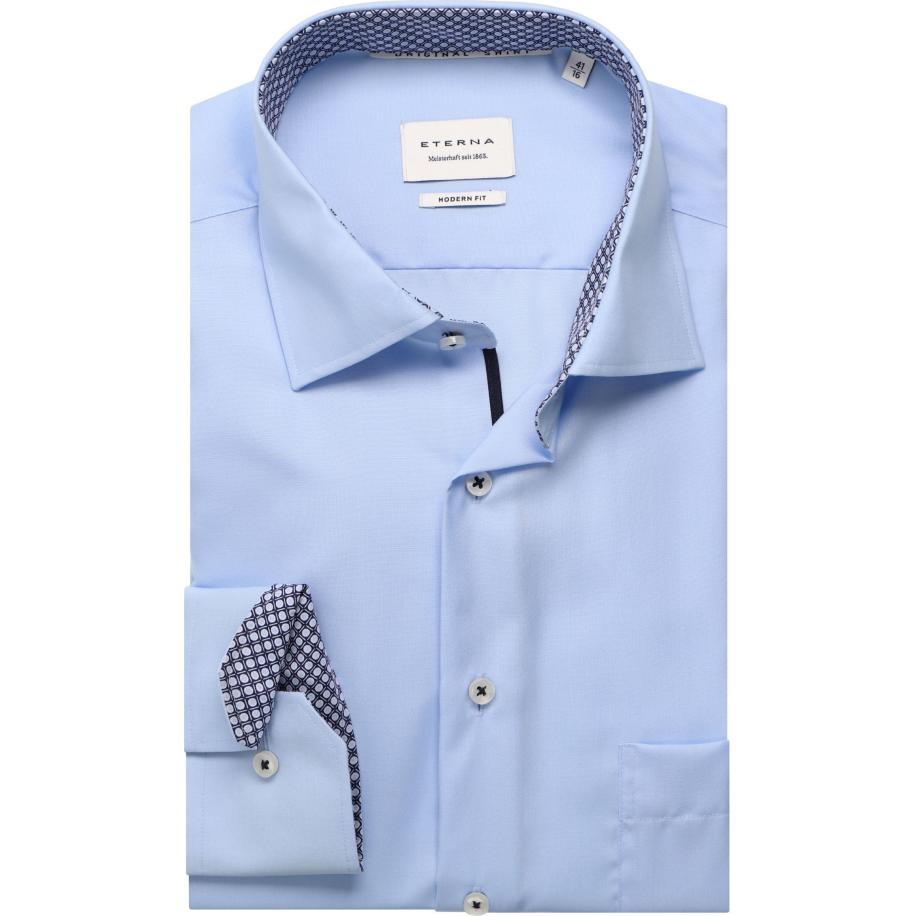 ETERNA Overhemd lichtblauw, Effen Blauw