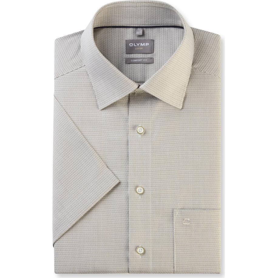 OLYMP Luxor Overhemd Korte mouw olijf Groen