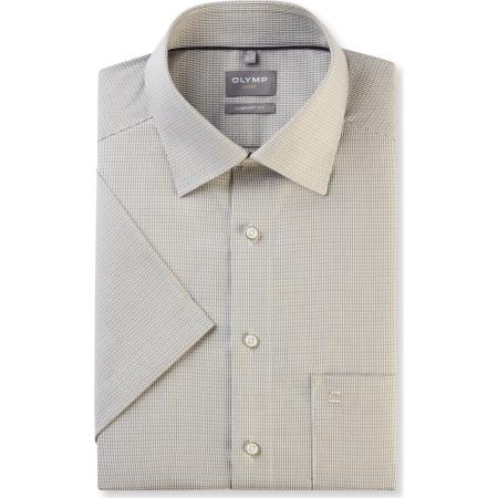 OLYMP Luxor Overhemd Korte mouw olijf