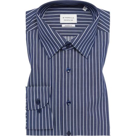 ETERNA Overhemd marine, Gestreept