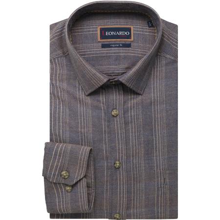 Leonardo by Jupiter Casual Flanellen Overhemd grijs, Ruit