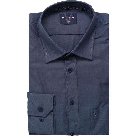 Marvelis Casual Overhemd blauw, Faux-uni