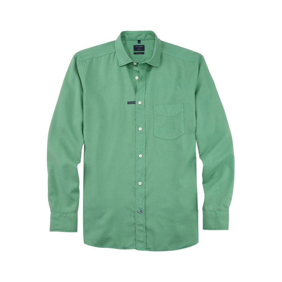 OLYMP Casual Overhemd kristalgroen, Effen Groen