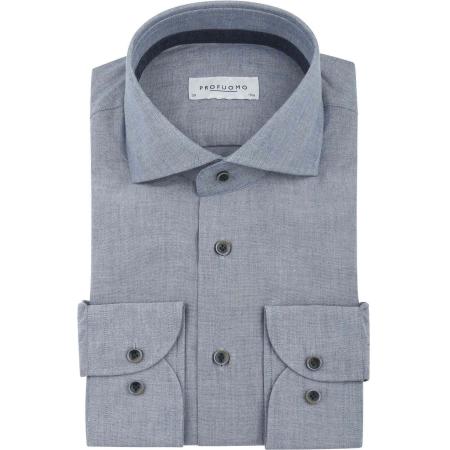 Profuomo Overhemd Flanel Blauw