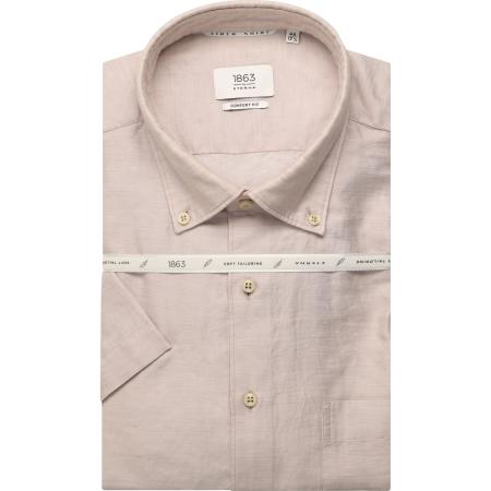 ETERNA 1863 Linnen Overhemd champagne, Effen