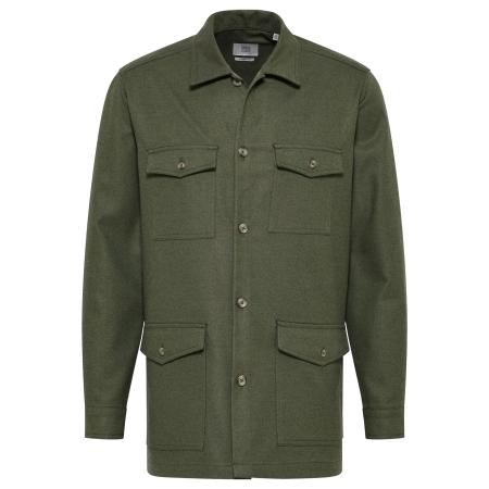 ETERNA 1863 Flanellen Overhemd groen, Effen