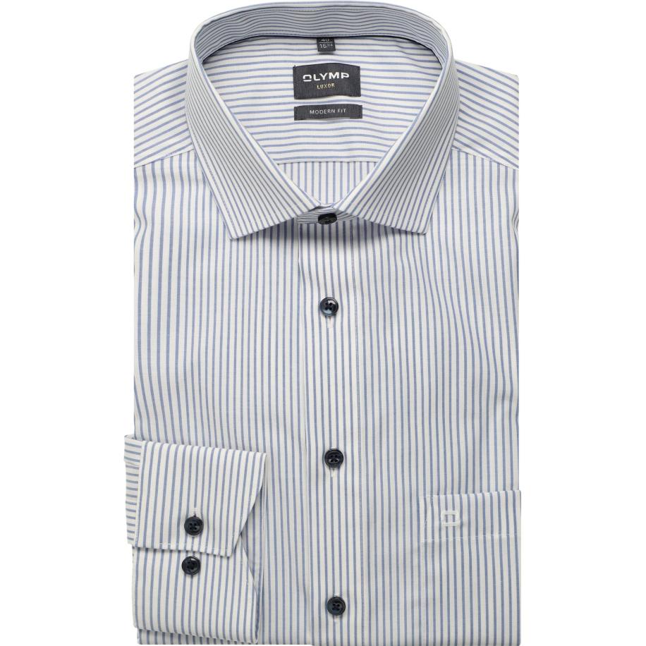 OLYMP Luxor Overhemd blauw, Gestreept Blauw