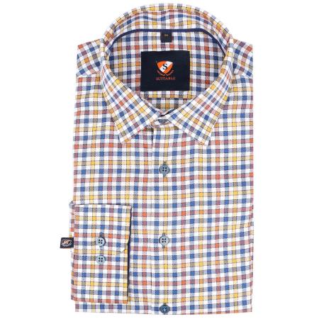 Suitable Overhemd Rood Gele Ruiten