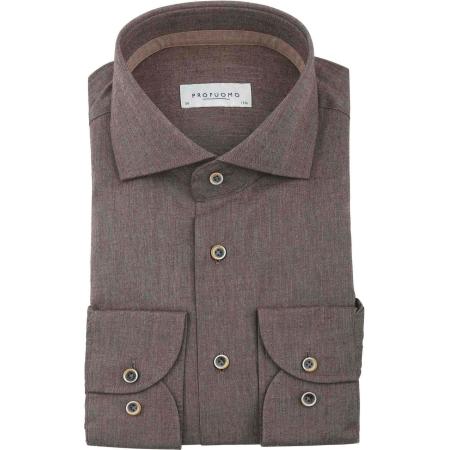 Profuomo Overhemd Flanel Bruin