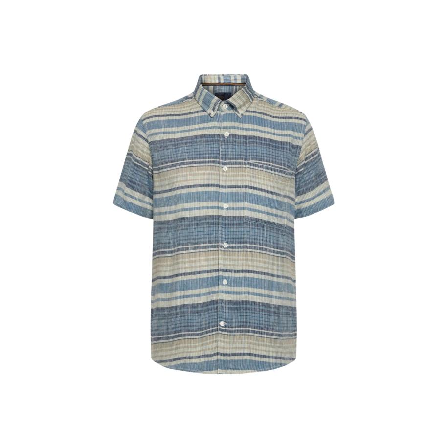 Signal Overhemd Paul lichtbeige / marine / saffier Blauw