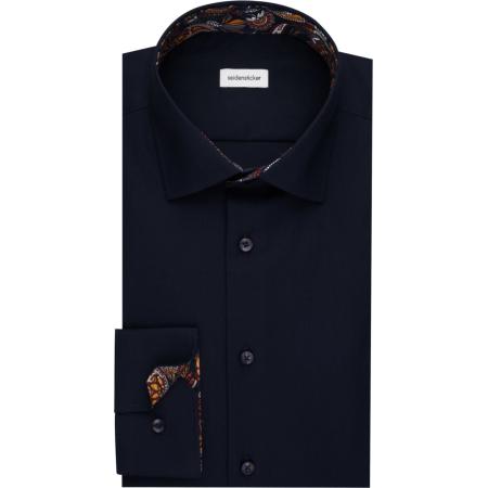 Seidensticker Overhemd donkerblauw, Effen