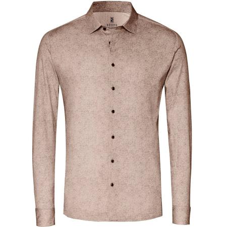 Desoto Overhemd Flanel Melange Beige