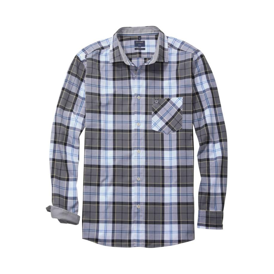 OLYMP Casual Overhemd wit, Ruit Wit
