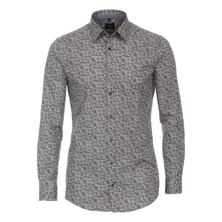 Venti Overhemd blauw, Bedrukt