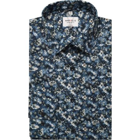 Marvelis Overhemd marine, Bedrukt