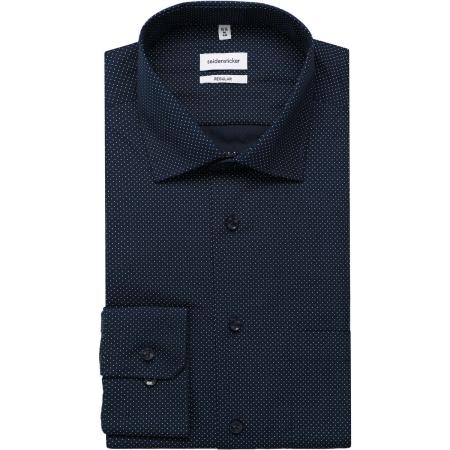 Seidensticker Overhemd donkerblauw, Stippen