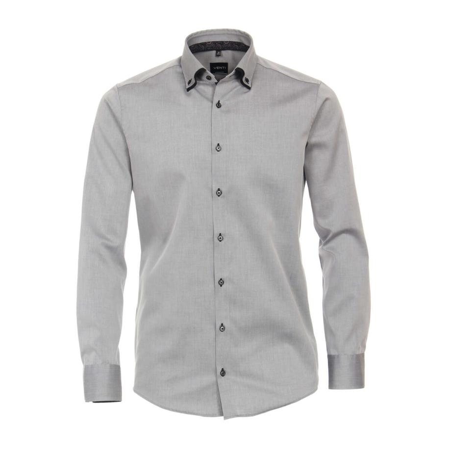 Venti Overhemd zilver, Faux-uni Grijs