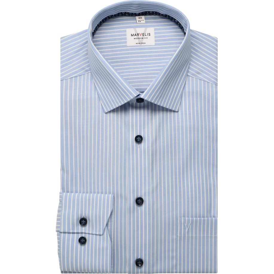 Marvelis Overhemd blauw, Gestreept Blauw