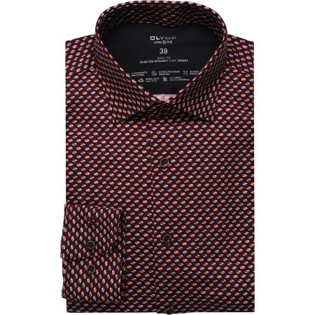 OLYMP Level Five 24/Seven Jersey shirt bordeaux, Motief
