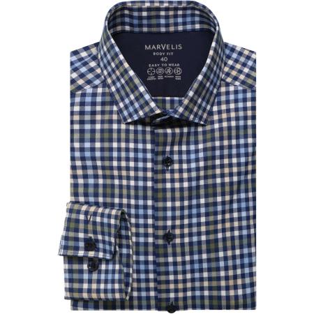 Marvelis Performance Overhemd groen, Ruit