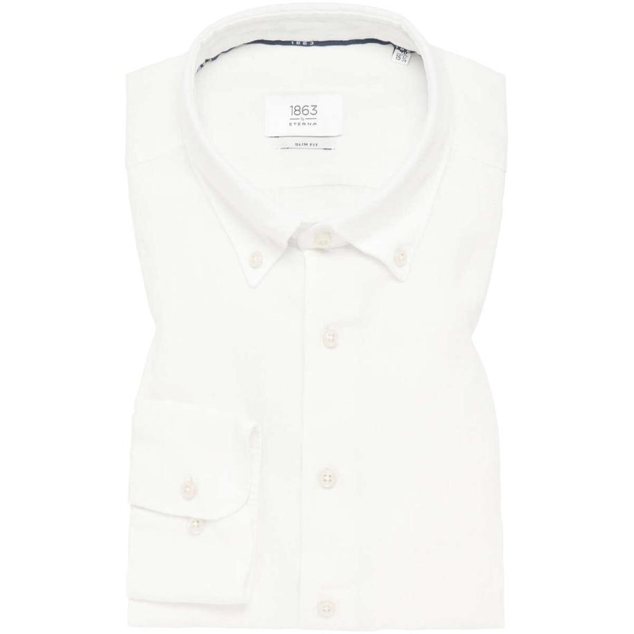 ETERNA 1863 Linnen Overhemd veelkleurig, Effen Wit