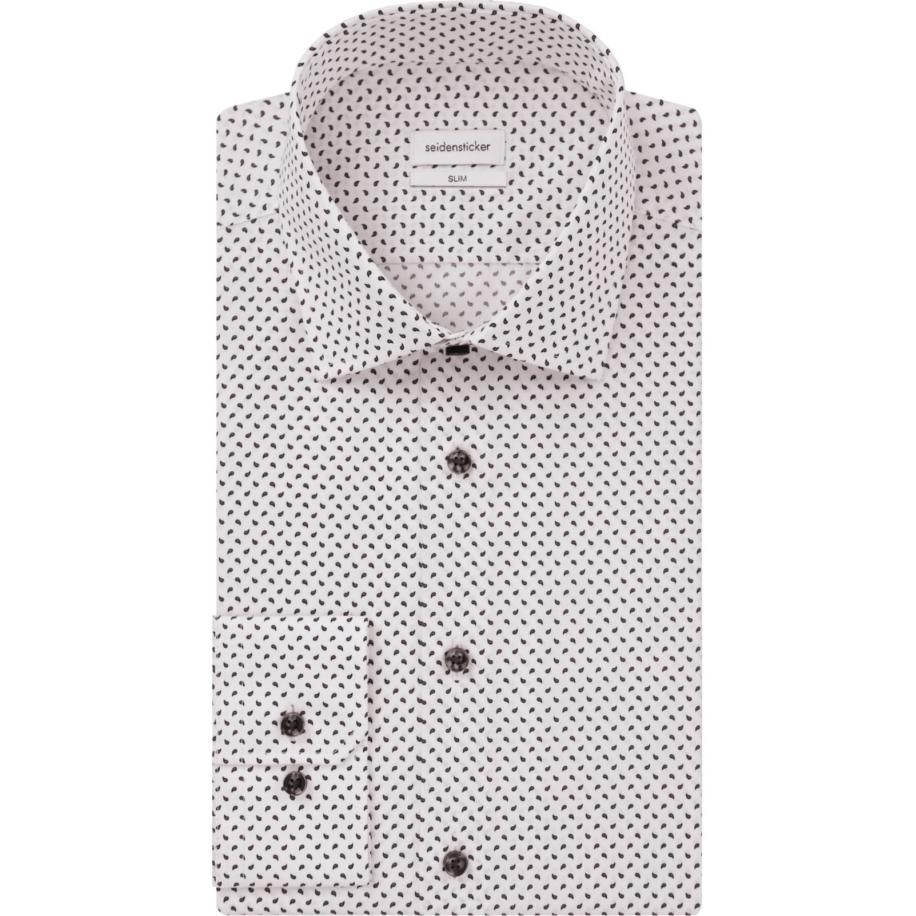 Seidensticker Overhemd lichtgrijs, Paisley Grijs