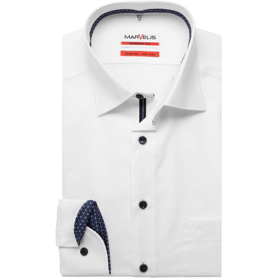 Marvelis Overhemd wit, Effen Wit