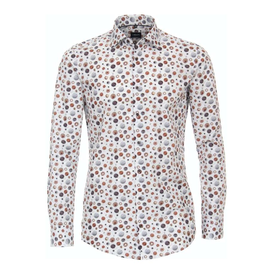 Venti Overhemd oranje, Bedrukt Multicolor