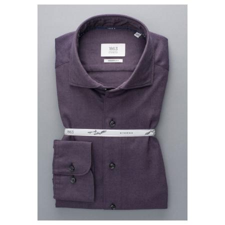 ETERNA 1863 Flanellen Overhemd beige-bruin, Effen