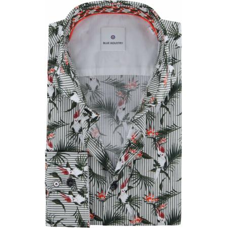 Blue Industry Overhemd Papegaai Groen