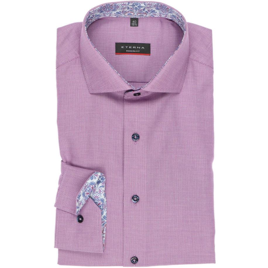 ETERNA Overhemd, Gestructureerd Paars