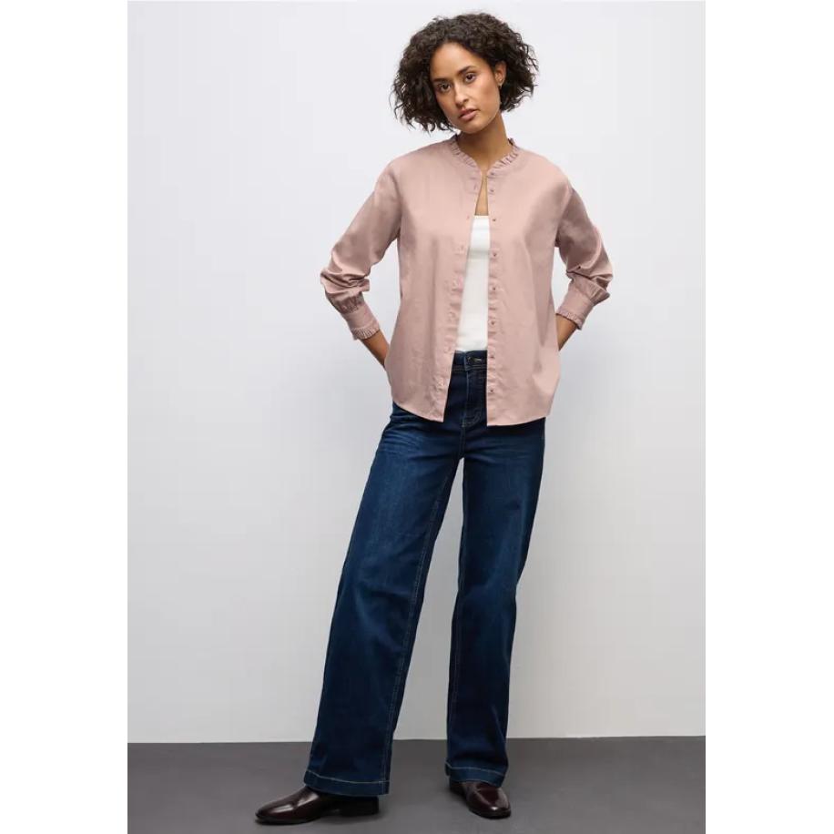 Street One Katoenen blouse met ruches Roze