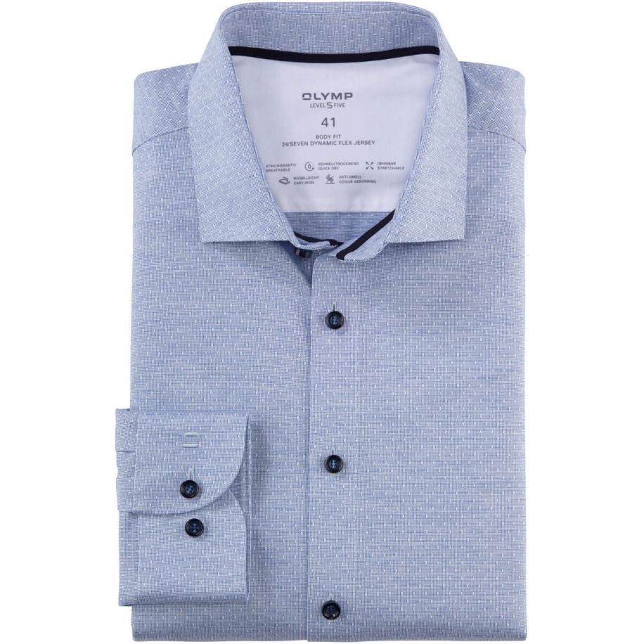 OLYMP Level Five 24/Seven Dynamic Flex Jersey shirt koninklijk, Motief Blauw